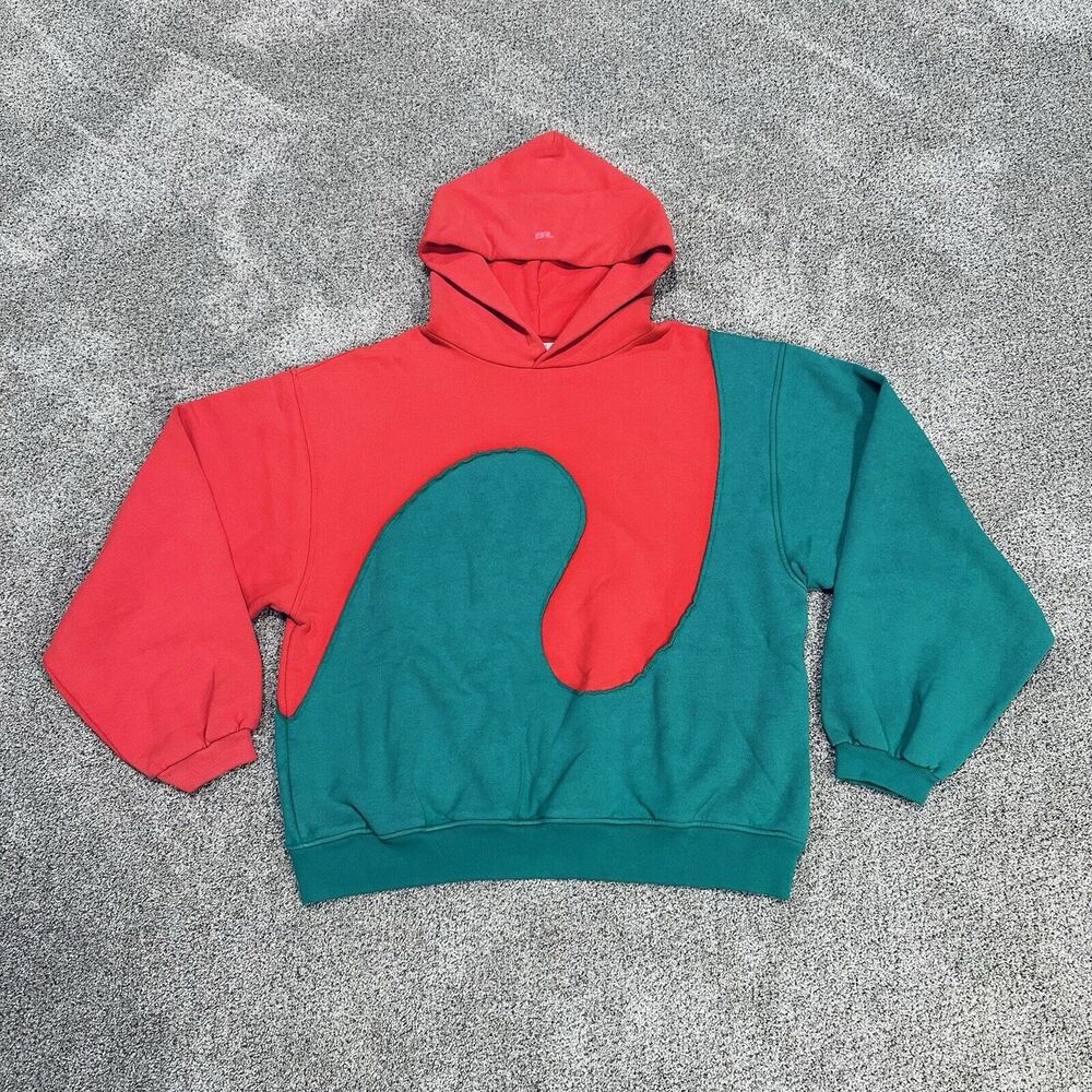 ERL Swirl Hoodie Size M Red / Green MSRP $248